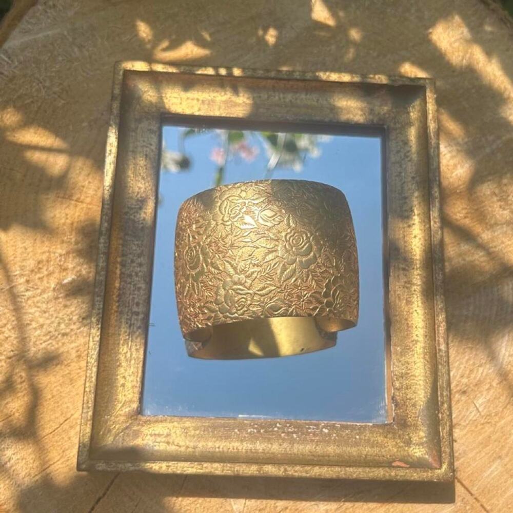 Vintage wide gold tone cuff bracelet